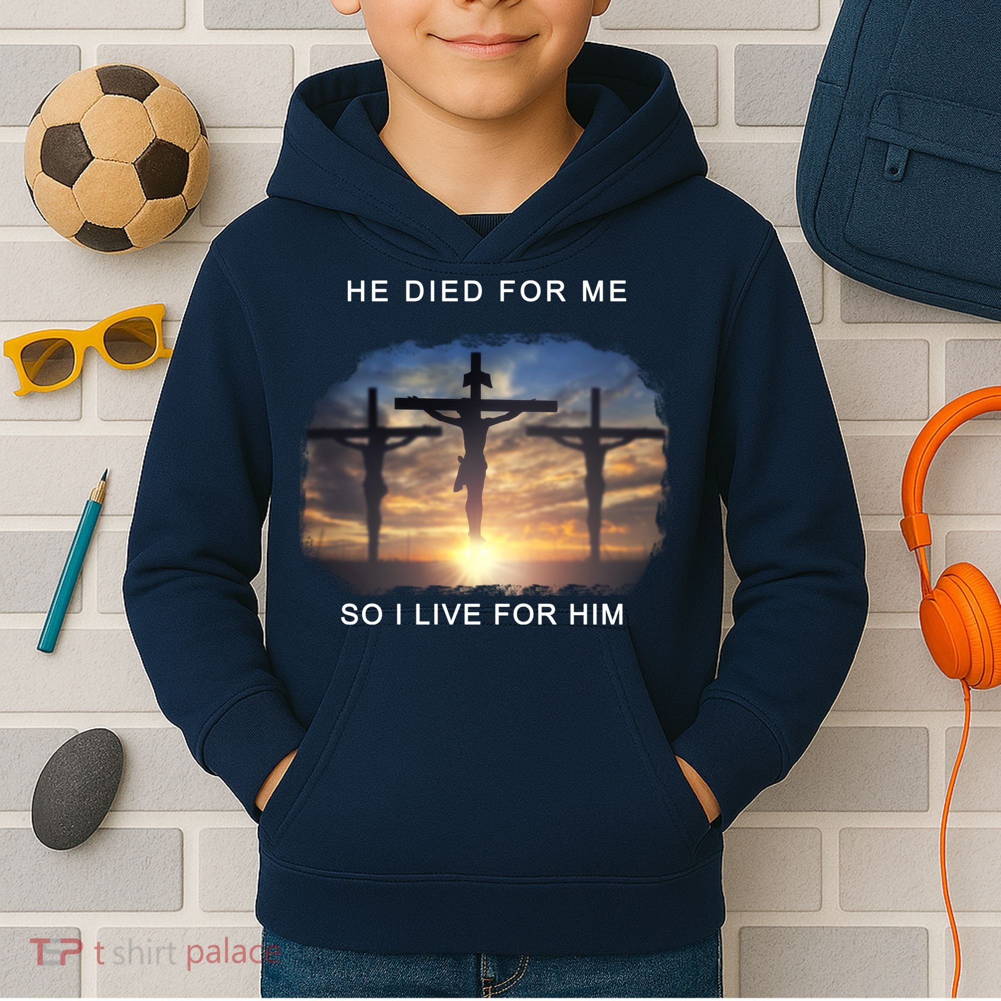 Christian Bible Verse Jesus Died For Me Kids Hoodie