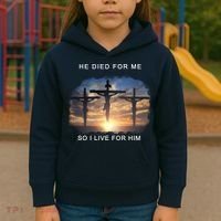 Christian Bible Verse Jesus Died For Me Kids Hoodie thumb 3
