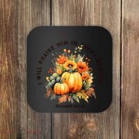 Christian Bible Verse I Praise Him In Every Fall Season Coaster thumb 0