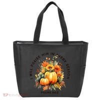 Christian Bible Verse I Praise Him In Every Fall Season Tote Bag thumb 0