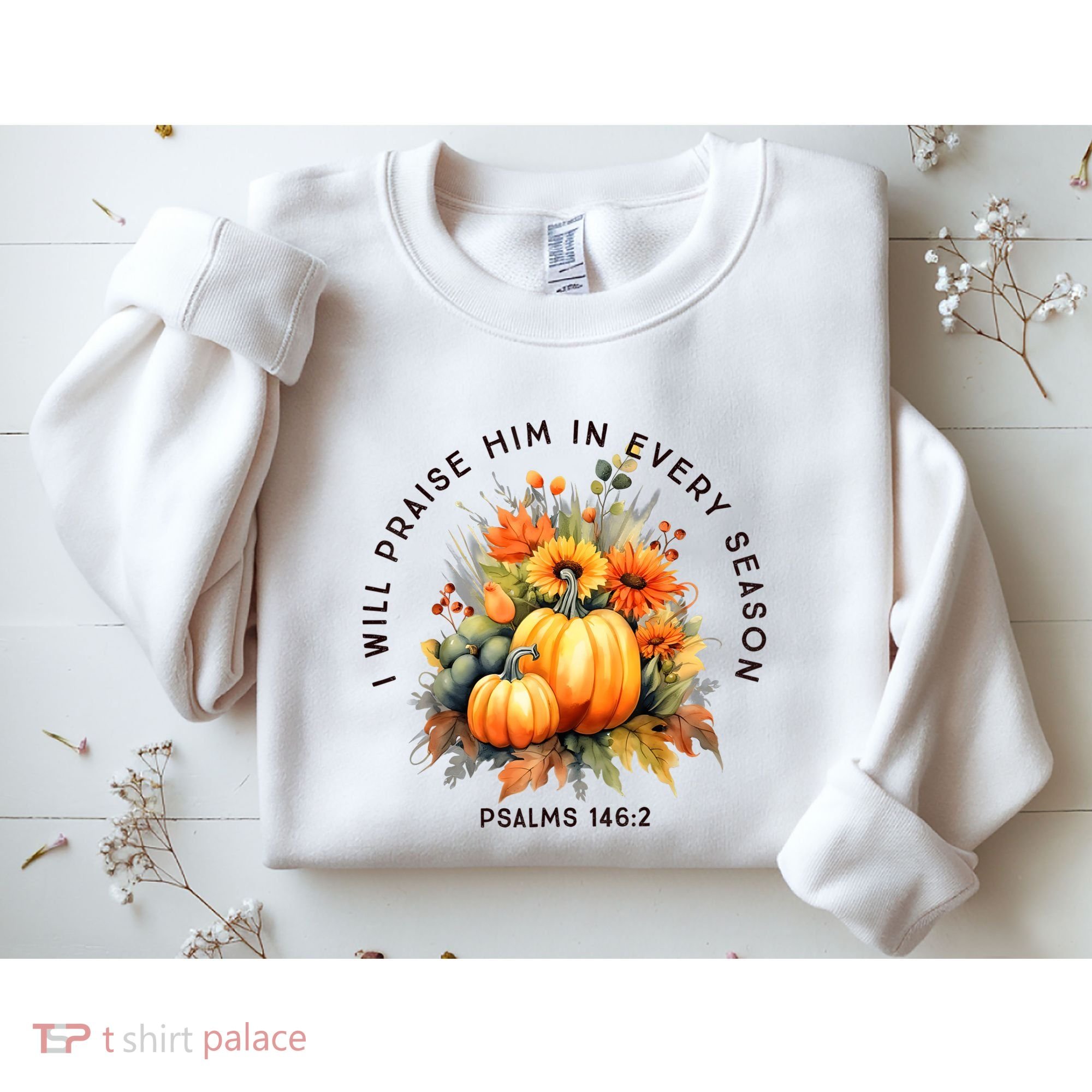 Christian Bible Verse I Praise Him In Every Fall Season Sweatshirt