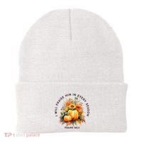 Christian Bible Verse I Praise Him In Every Fall Season Beanie thumb 0