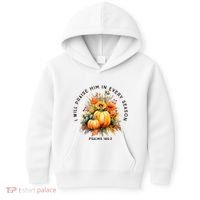 Christian Bible Verse I Praise Him In Every Fall Season Kids Hoodie thumb 0