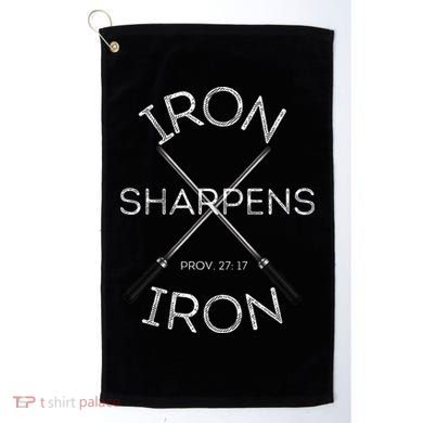 Christian Bible Verse Iron Sharpens Iron Prov 2717 Golf Towel