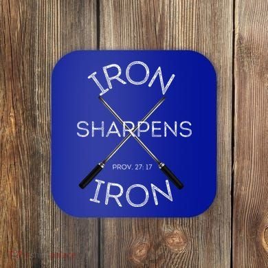Christian Bible Verse Iron Sharpens Iron Prov 2717 Coaster