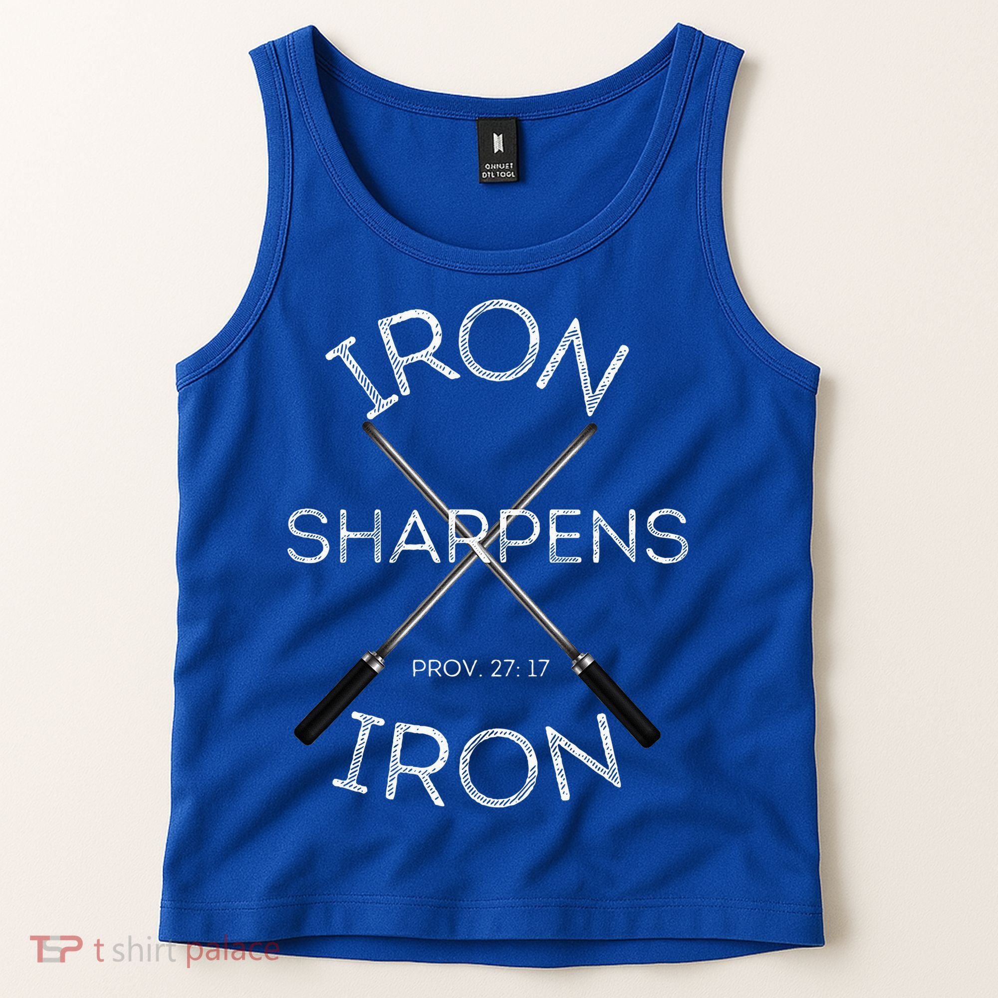 Christian Bible Verse Iron Sharpens Iron Prov 2717 Tank Top