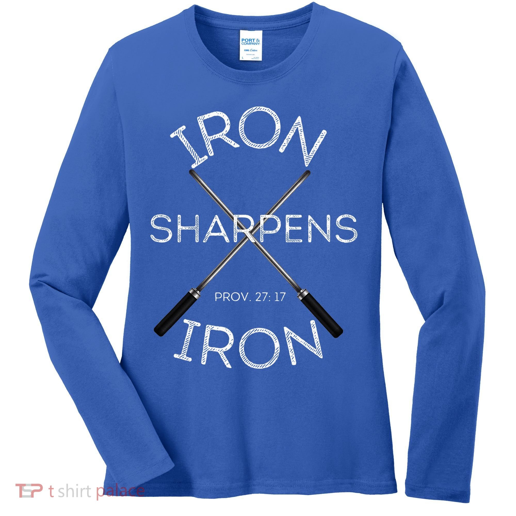 Christian Bible Verse Iron Sharpens Iron Prov 2717 Women's Long Sleeve Shirt