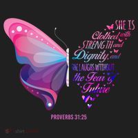 Christian Bible Verse Proverbs 31:25 Butterfly Gift Women's Sweatshirt thumb 2