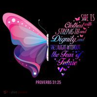 Christian Bible Verse Proverbs 31:25 Butterfly Gift Coffee Mug thumb 5