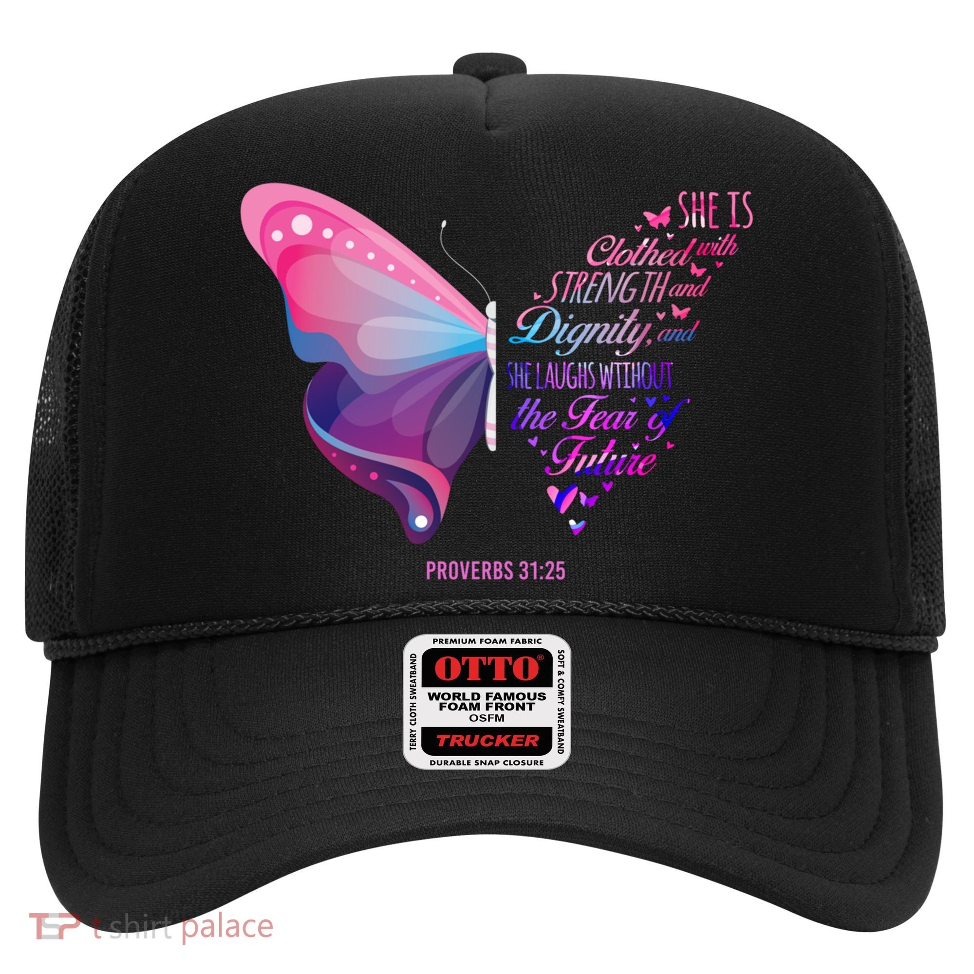Christian Bible Verse Proverbs 31:25 Butterfly Gift Hat