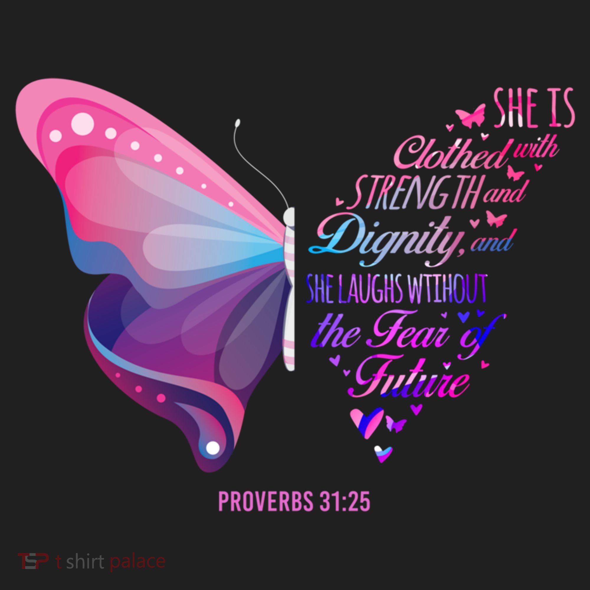 Christian Bible Verse Proverbs 31:25 Butterfly Gift Hat