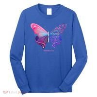 Christian Bible Verse Proverbs 31:25 Butterfly Gift Long Sleeve Shirt thumb 0
