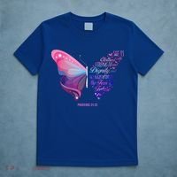 Christian Bible Verse Proverbs 31:25 Butterfly Gift T-Shirt thumb 5