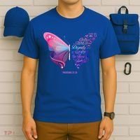 Christian Bible Verse Proverbs 31:25 Butterfly Gift T-Shirt thumb 6