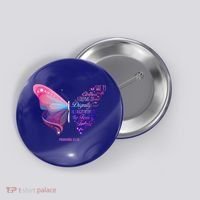 Christian Bible Verse Proverbs 31:25 Butterfly Gift Button thumb 0