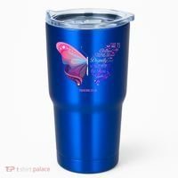 Christian Bible Verse Proverbs 31:25 Butterfly Gift Tumbler thumb 0