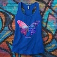 Christian Bible Verse Proverbs 31:25 Butterfly Gift Women's Tank Top thumb 3