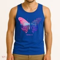 Christian Bible Verse Proverbs 31:25 Butterfly Gift Tank Top thumb 3