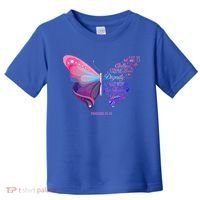 Christian Bible Verse Proverbs 31:25 Butterfly Gift Toddler T-Shirt thumb 0