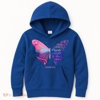 Christian Bible Verse Proverbs 31:25 Butterfly Gift Kids Hoodie thumb 0