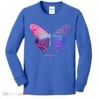 Christian Bible Verse Proverbs 31:25 Butterfly Gift Kids Long Sleeve Shirt thumb 0