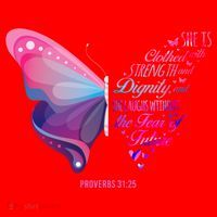 Christian Bible Verse Proverbs 31:25 Butterfly Gift Santa Hat thumb 1