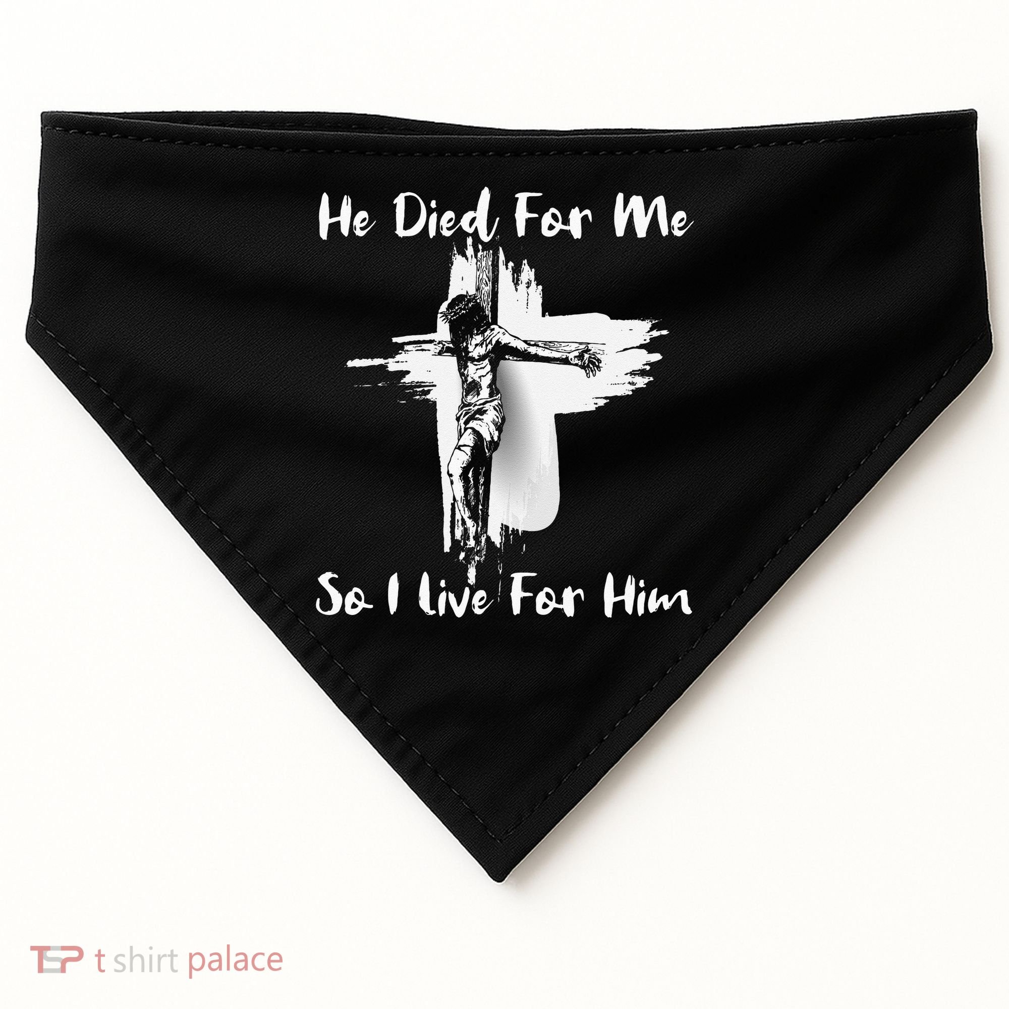 Christian Bible Verse Jesus Died For Me USA-Made Doggie Bandana