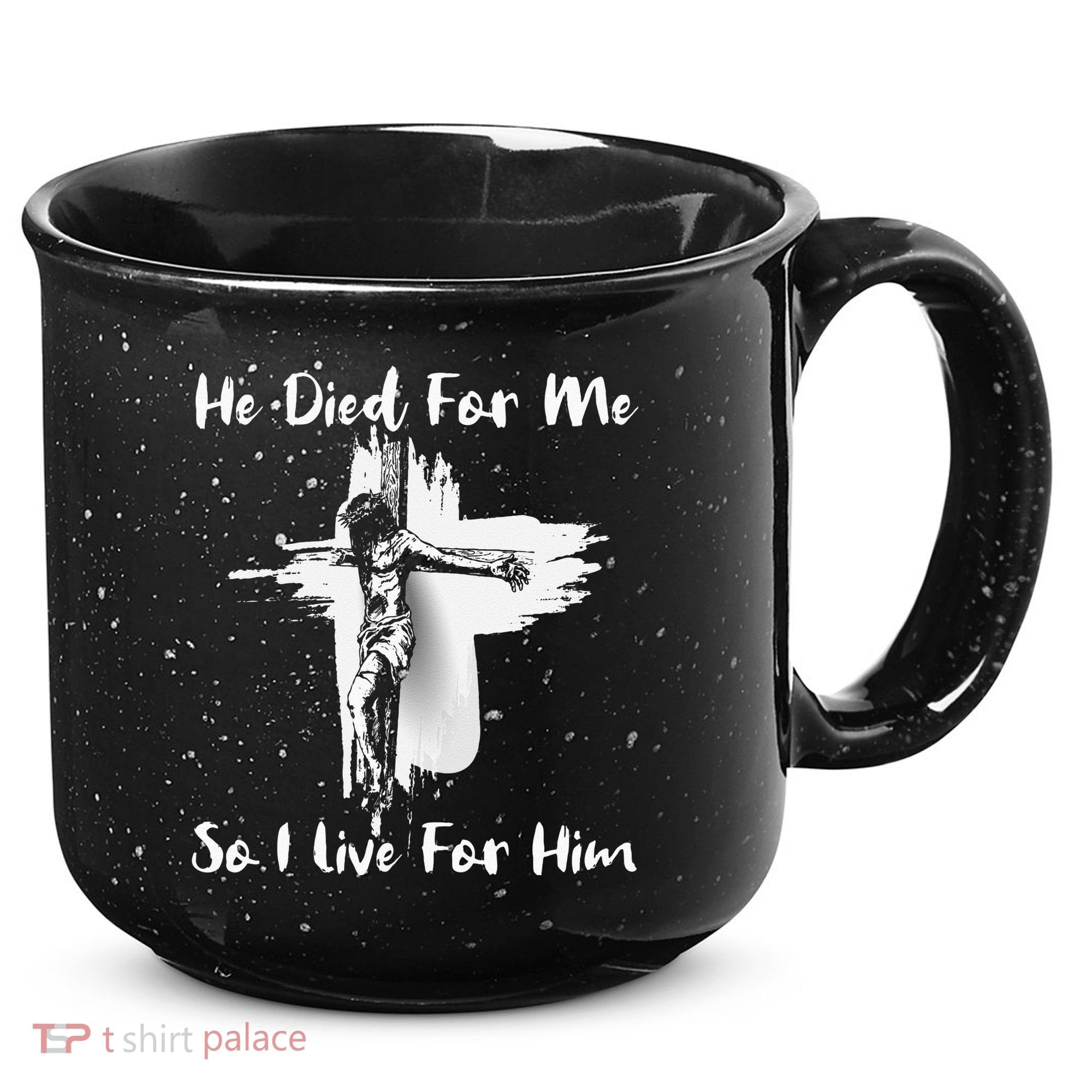 Christian Bible Verse Jesus Died For Me 15oz Campfire Ceramic Mug