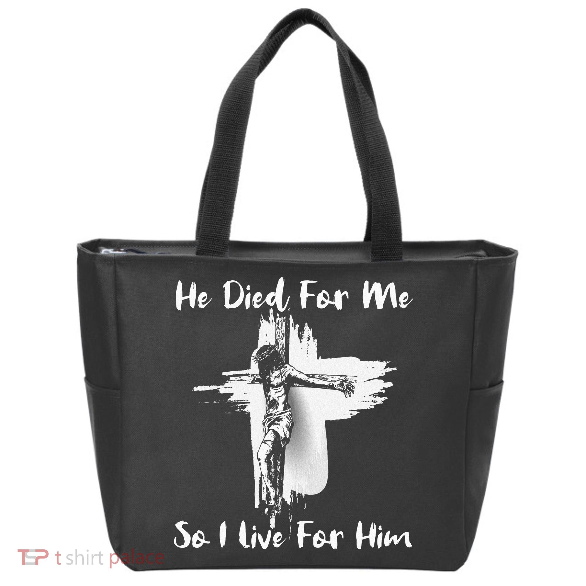 Christian Bible Verse Jesus Died For Me Tote Bag