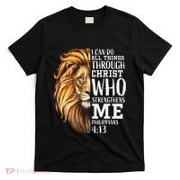 Christian Bible Verse Sayings Religious Gifts Him Lion Judah T-Shirt thumb 0