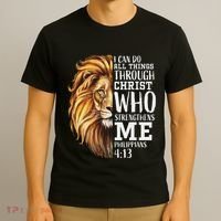 Christian Bible Verse Sayings Religious Gifts Him Lion Judah T-Shirt thumb 3