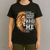 Christian Bible Verse Sayings Religious Gifts Him Lion Judah T-Shirt thumb 4