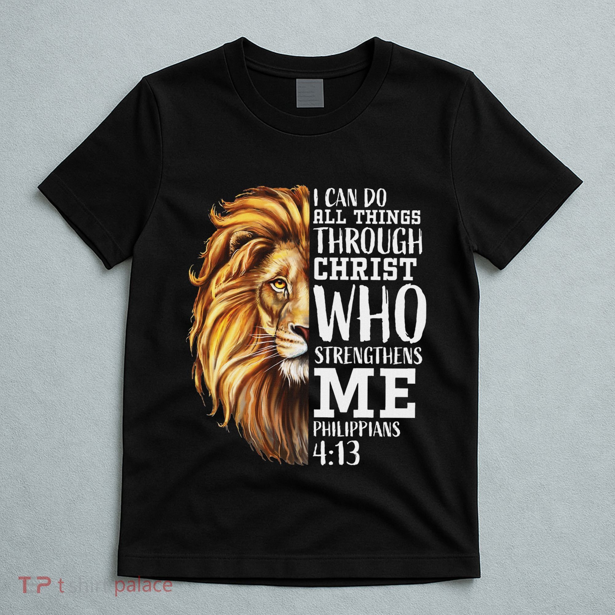 Christian Bible Verse Sayings Religious Gifts Him Lion Judah T-Shirt