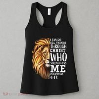 Christian Bible Verse Sayings Religious Gifts Him Lion Judah Women's Tank Top thumb 3