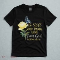 Christian Bible Verse Psalm 46 10 Flower Butterfly T-Shirt thumb 5