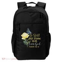 Christian Bible Verse Psalm 46 10 Flower Butterfly Backpack thumb 0