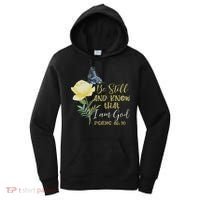 Christian Bible Verse Psalm 46 10 Flower Butterfly Women's Hoodie thumb 0