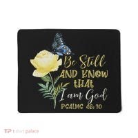 Christian Bible Verse Psalm 46 10 Flower Butterfly Mousepad thumb 0