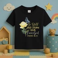Christian Bible Verse Psalm 46 10 Flower Butterfly Toddler T-Shirt thumb 3