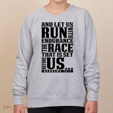 Christian Bible Verse Let Us Run With Endurance Running Gift Women's Sweatshirt