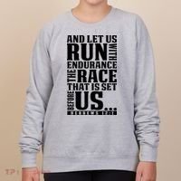 Christian Bible Verse Let Us Run With Endurance Running Gift Women's Sweatshirt thumb 0