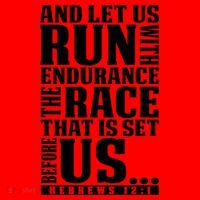 Christian Bible Verse Let Us Run With Endurance Running Gift Santa Hat thumb 1