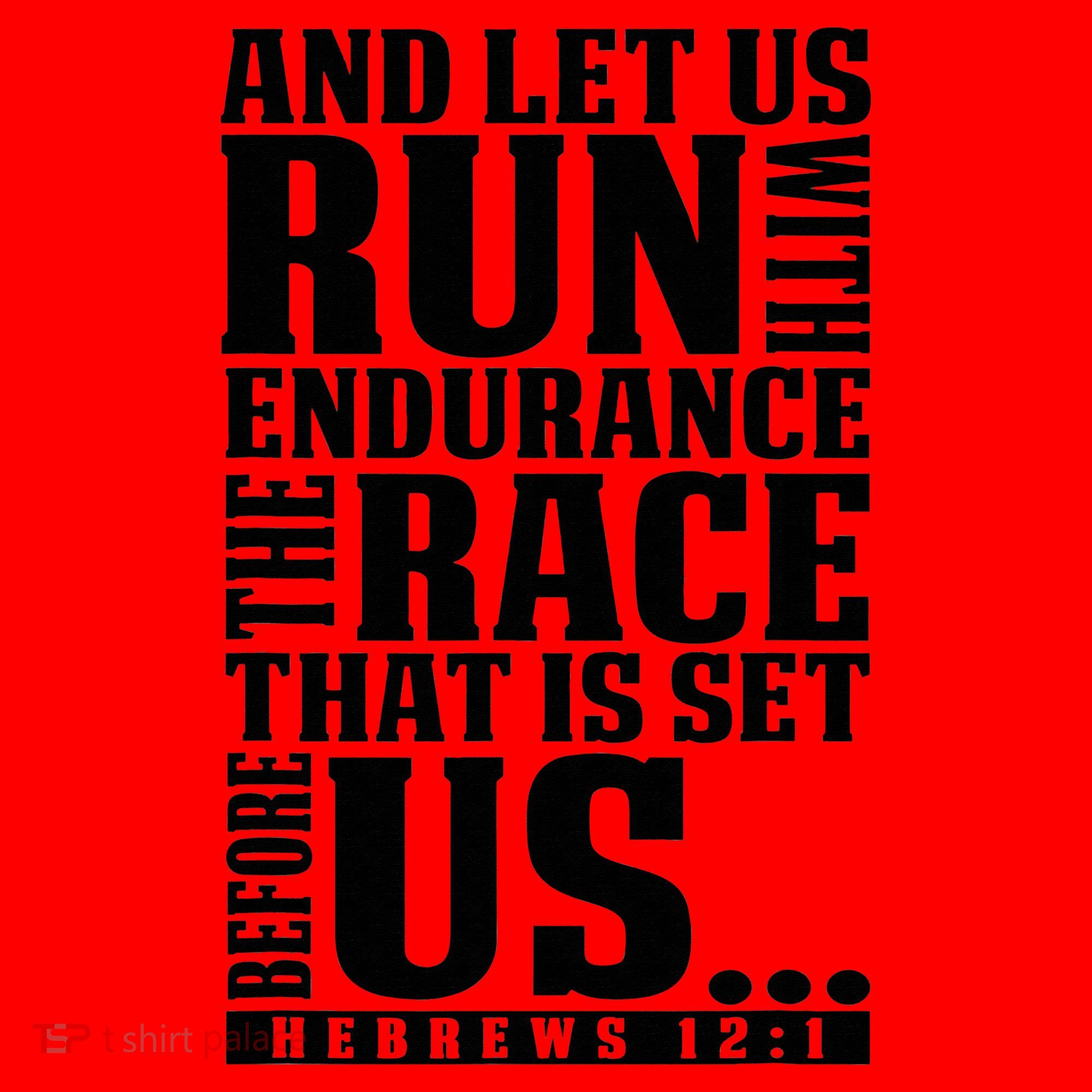 Christian Bible Verse Let Us Run With Endurance Running Gift Santa Hat