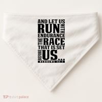 Christian Bible Verse Let Us Run With Endurance Running Gift USA-Made Doggie Bandana thumb 0