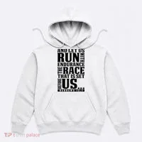 Christian Bible Verse Let Us Run With Endurance Running Gift Hoodie thumb 0