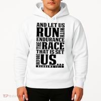 Christian Bible Verse Let Us Run With Endurance Running Gift Hoodie thumb 2