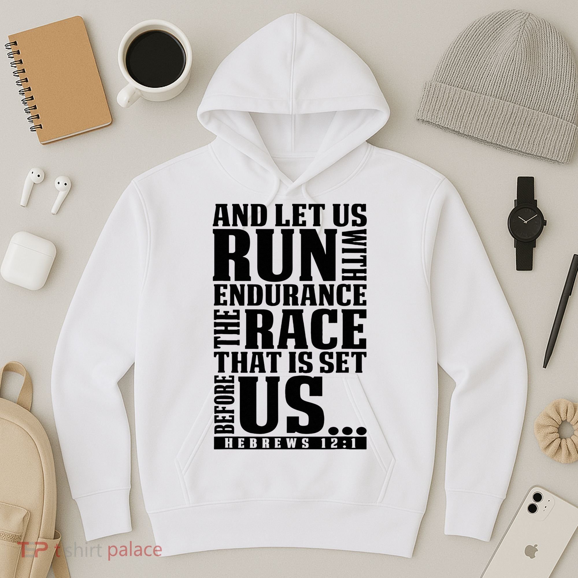 Christian Bible Verse Let Us Run With Endurance Running Gift Hoodie