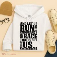 Christian Bible Verse Let Us Run With Endurance Running Gift Hoodie thumb 4
