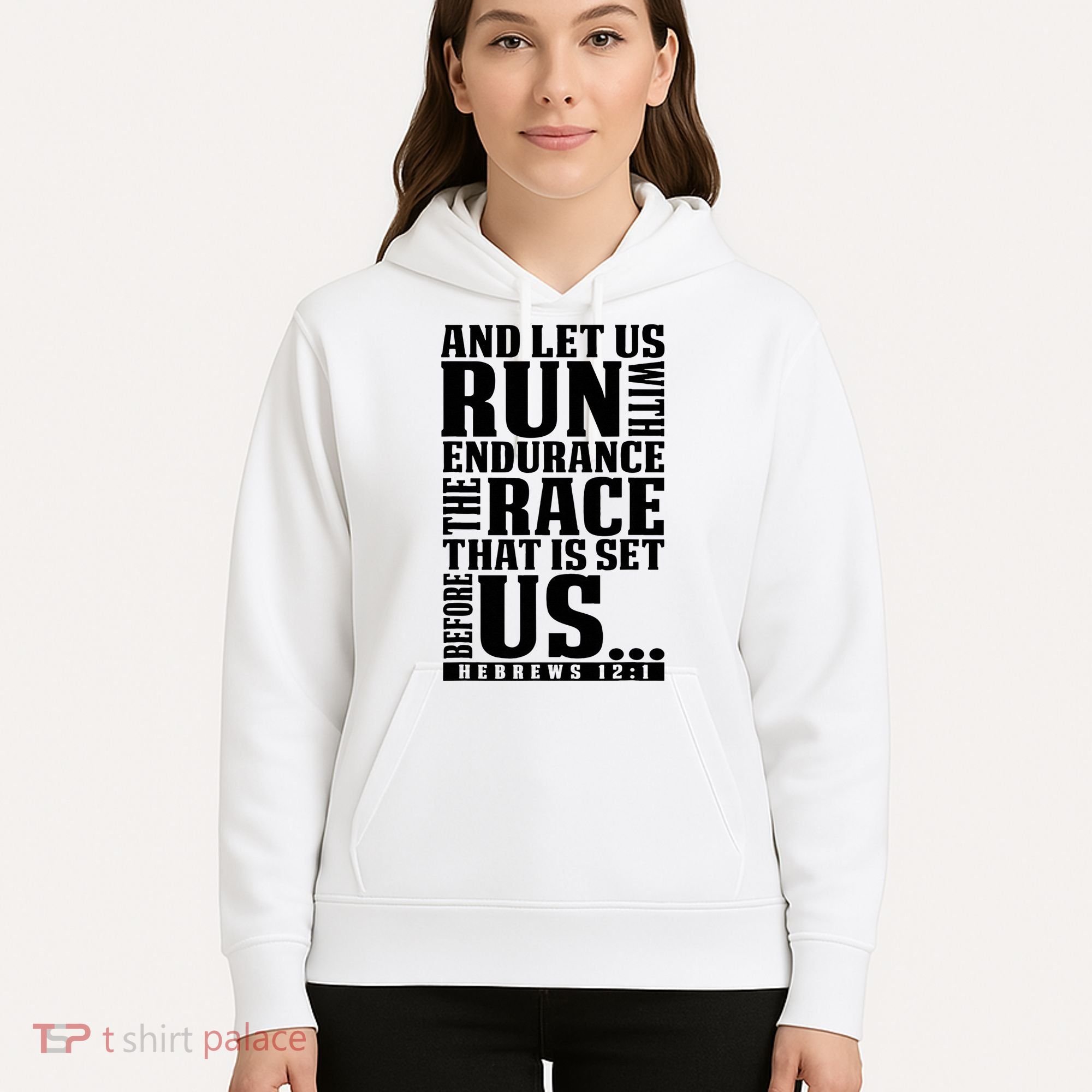 Christian Bible Verse Let Us Run With Endurance Running Gift Hoodie