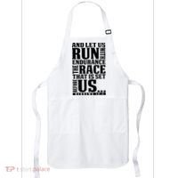 Christian Bible Verse Let Us Run With Endurance Running Gift Apron thumb 0